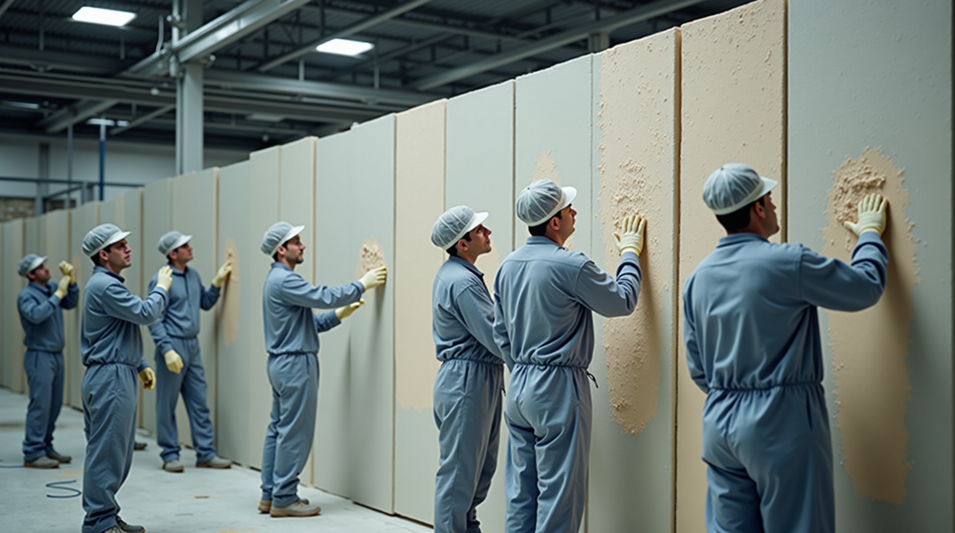 Professionals practicing application techniques